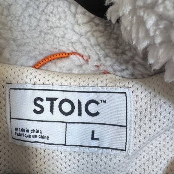 Stoic Teal Cream Colorblock High Pile Fleece Jacket Womens L Gorpcore Cozycore - Picture 11 of 11